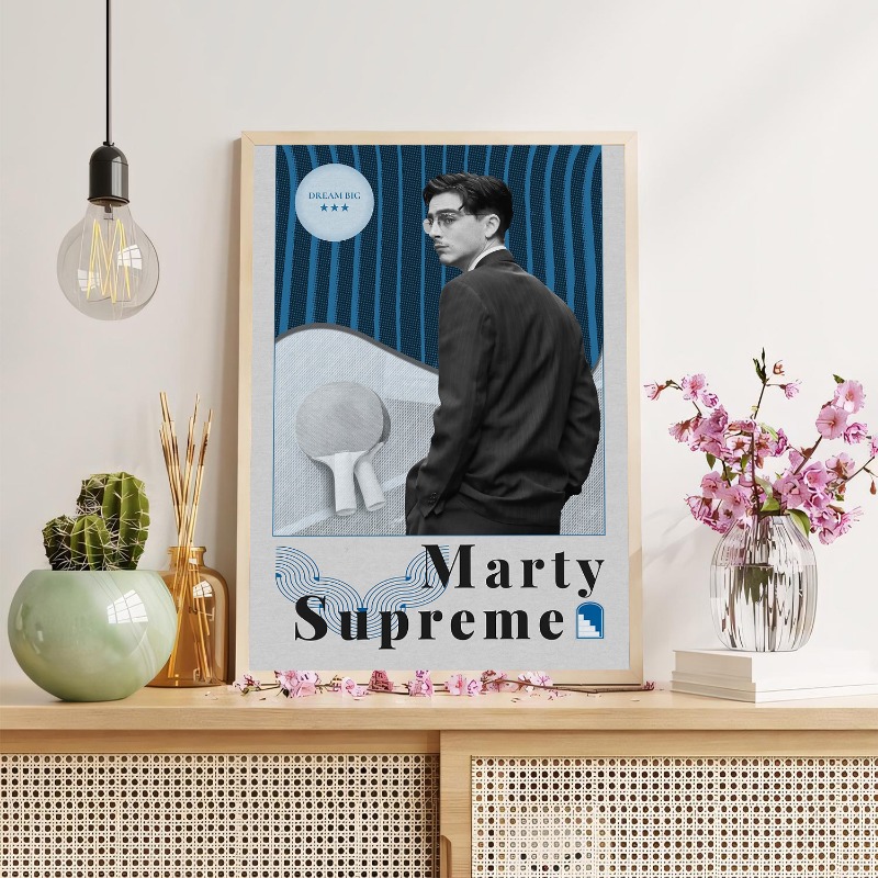 Poster del Film Marty Supreme  - Table Tennis Drawing recensione e prezzo